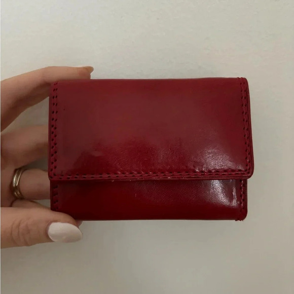 Vera Pelle Red Leather  Wallet - Picture 2 of 7